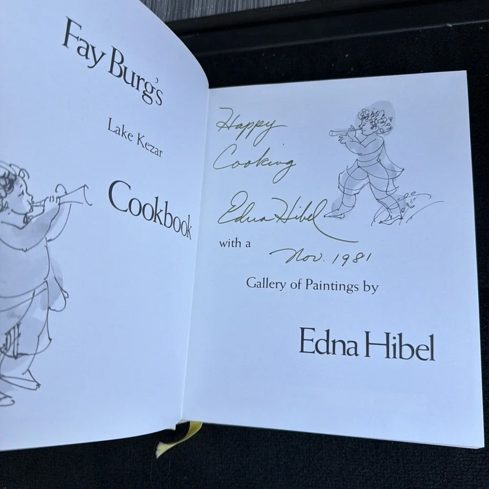 Edna Hibel Illustrator Lake Kezar‎ Cookbook Maine Fay Burg 1st/1st Signed